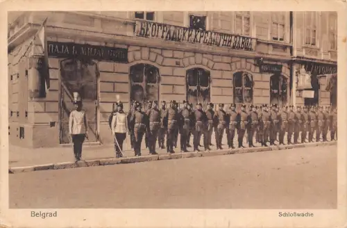 B068 Serbien 1916 Belgrader Burgwache Uhr Beogradskikredit Feldpostkarte 1. Weltkrieg