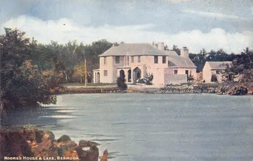 B661 Bermuda Moore's House and Lake Vintage Postkarte