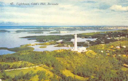 B661 Bermuda Leuchtturm Gibb's Hill Vintage Postkarte