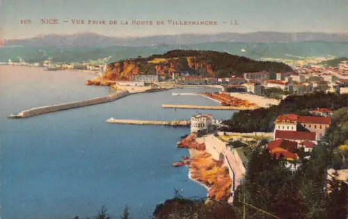 C019 Frankreich, Nice vue prise de la Route de Villefranche Vintage Postkarte