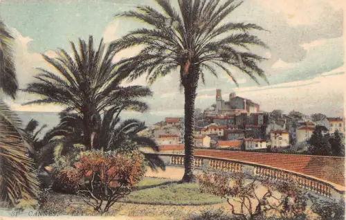 C020 Frankreich, Cannes La Vieille Ville Vintage Postkarte