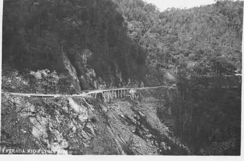 B663 Brasilien Estrada Rio Petropolis RPPC Vintage Postkarte