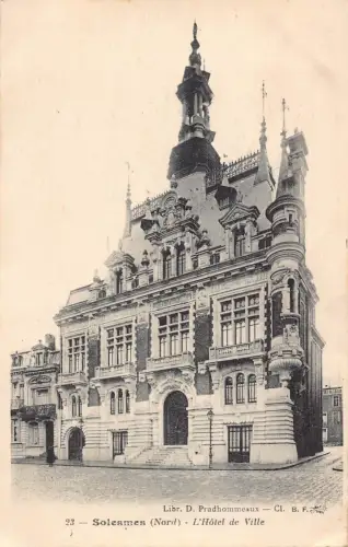 Frankreich Solesmes Nord L'Hotel de Ville Rathaus Vintage Postkarte