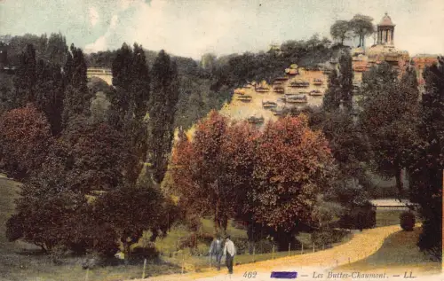 Frankreich Paris Les Buttes Chaumont Park Vintage Postkarte