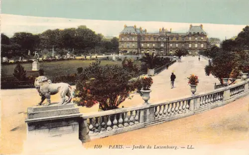 Frankreich Paris Jardin du Luxembourg Gesamtansicht Vintage Postkarte