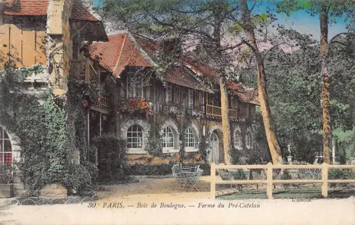 Frankreich Paris Bois de Boulogne Ferme du Pre Catelan Bauernhof Vintage Postkarte