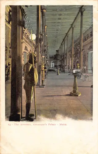 B665 Malta The Armoury Governor's Palace Vintage Postkarte