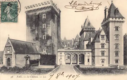 C021 Frankreich, Pau Le Chateau 1907 alte Postkarte