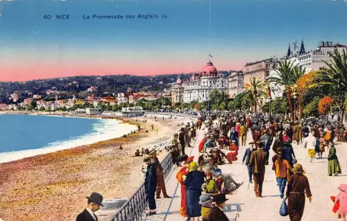 C020 Frankreich, Nice La Promenade des Anglais 1928 alte Postkarte
