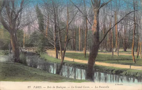 Frankreich Paris Bois de Boulogne Le Grand Coron La Passarelle Brücke Postkarte