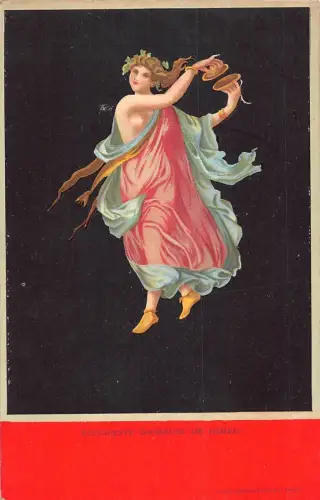 A010 Italien Tänzerin Fresko in Pompeji Bacchante Danseuse Frau Postkarte