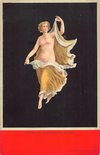 A010 Italien Tänzerin Fresko in Pompeji Bacchante Danseuse Vintage Postkarte