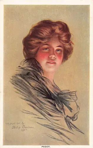 L531 Art Glamour Lady "Peggy" von Philip Boileau Vintage Postkarte