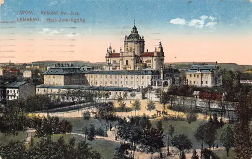 B077 Ukraine 1917 Lwow Lemberg Heil Jura Kirche Kirche 1. Weltkrieg Feldpostkarte