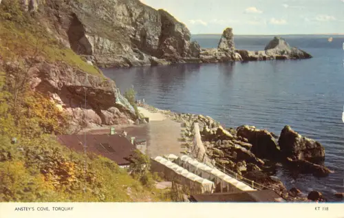B180 England 1960 Torquay Anstey's Cove Vintage Postkarte