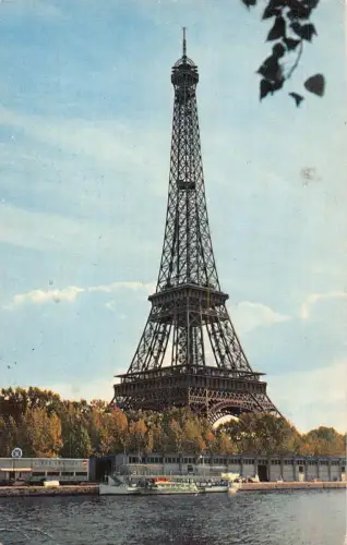 Frankreich Paris Tour Eiffel vue prise du quai de New York Vintage Postkarte
