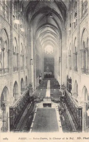 Frankreich Paris Notre Dame Le Choeur et la Nef Vintage Postkarte