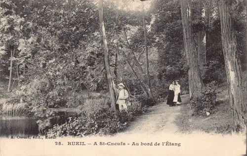 Frankreich Rueil St Cucufa Au Bord de L'Etang Wald Vintage Postkarte