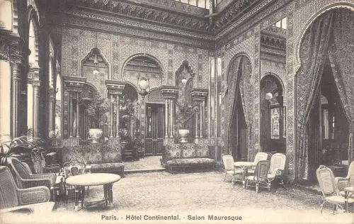 A009 Frankreich Paris Hotel Continental Interior Salon Maureske Stühle Postkarte