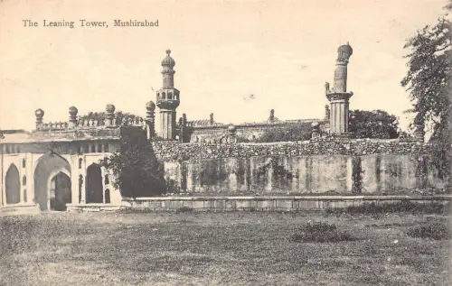 A008 Indien Mushirabad Der Schiefe Turm Vintage Postkarte