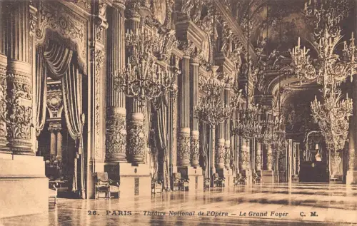 A009 Frankreich Paris Theater National De L'Opera Le Grand Foyer Innenraum Postkarte