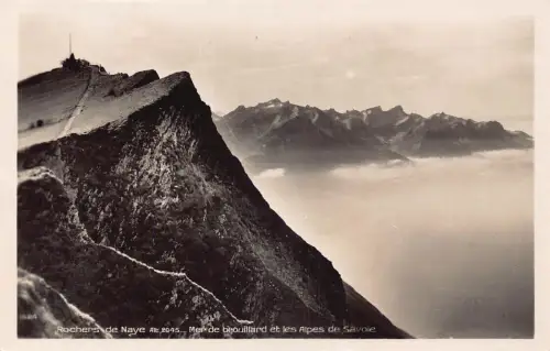 A187 Schweiz Rochers de Naye Mer Brouillard Alpen Savoie Berg Postkarte