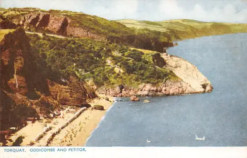 B180 England Torquay Oddicombe und Petitor Vintage Postkarte