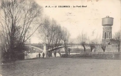 Frankreich Colombes Le Pont-Neuf Brücke Vintage Postkarte