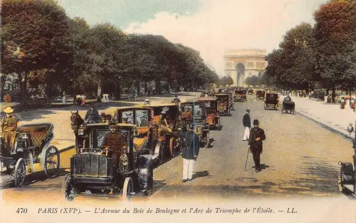 Frankreich Paris L'Avenue du Bois de Boulogne l'Arc de Trioumphe Autos Postkarte