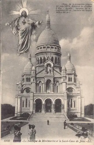 Frankreich Paris Basilique de Montmartre Sacre Coeur de Jesus Postkarte