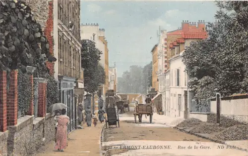 Frankreich 1917 Ermont-Eaubonne Rue de la Gare Kutschen Straße Vintage Postkarte