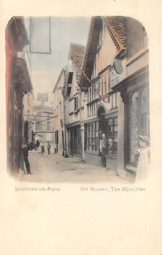 A771 England Bradford-on-Avon Old Houses The Shambles Vintage Postkarte