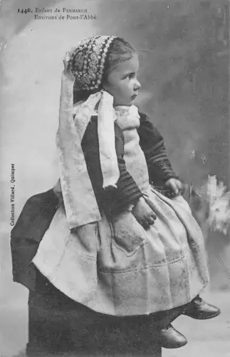 L484 Frankreich 1911 Trachtenbretonen Pont l'Abbe Penmarch Vintage Postkarte