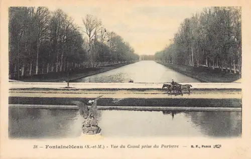 A009 Frankreich Paris Fontainebleau vue du Canal prise du Parterre Vintage Postkarte
