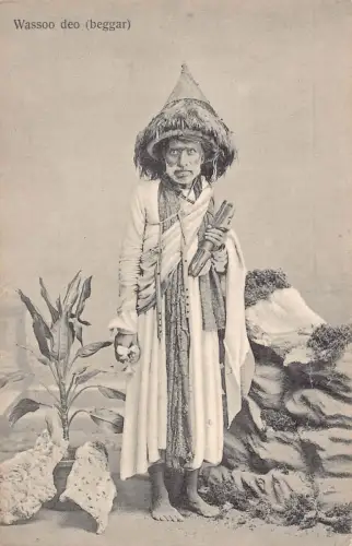 L484 Indien Wassoo Deo Bettler ethnische Vintage Postkarte