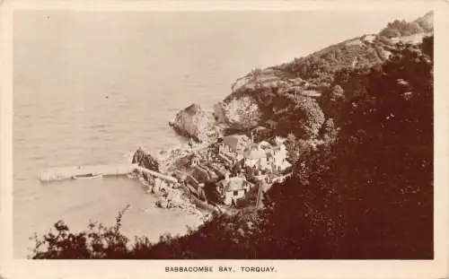 B181 England Torquay 1929 Babbacombe Bay Vintage Postkarte