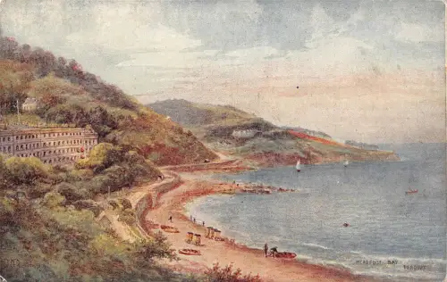 B181 England Headfoot Bay Torquay Vintage Postkarte