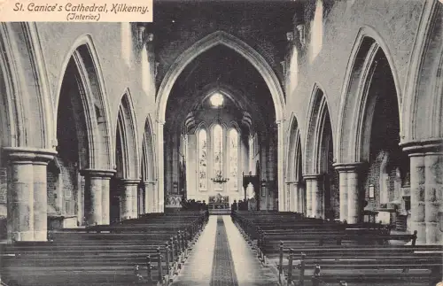 A772 Irland Kilkenny St Canice's Cathedral Interieur Vintage Postkarte