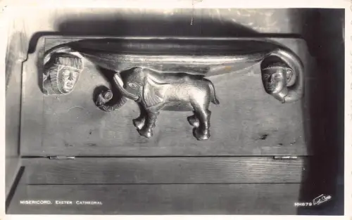 A772 England Exeter Cathedral Misericord RPPC Vintage Postkarte