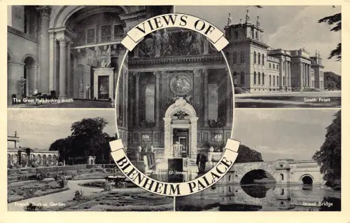 A773 England Ansichten des Blenheim Palace Grand Bridge Garden Vintage Postkarte