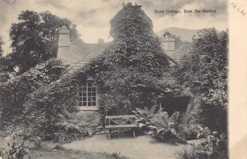 A773 England Dove Cottage from the Garden Vintage Postkarte