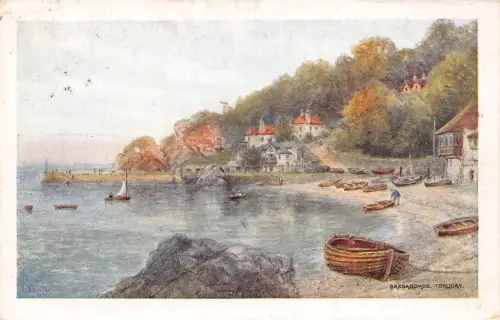 B180 England Babbacombe Torquay Art 1919 Vintage Postkarte