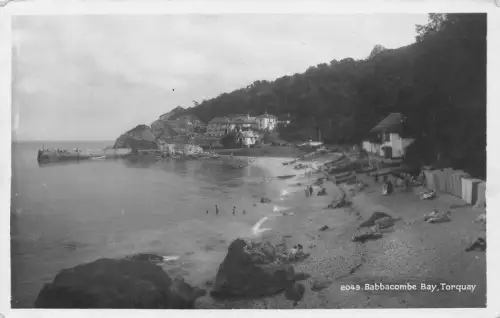 B181 England Babbacombe Bay Torquay RPPC Vintage Postkarte