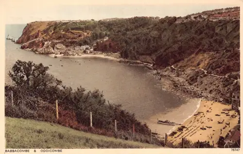 B180 England 1937 Babbacombe und Oddicombe Vintage Postkarte
