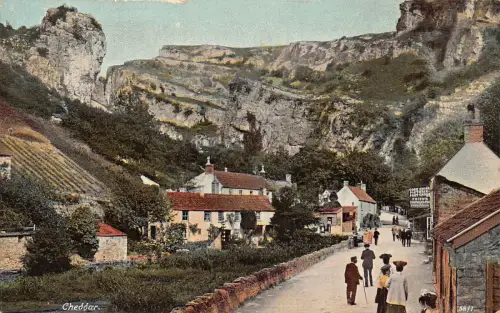 A774 England Cheddar General View Vintage Postkarte