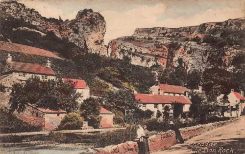 A774 England Cheddar 1919 The Lion Rock Vintage Postkarte