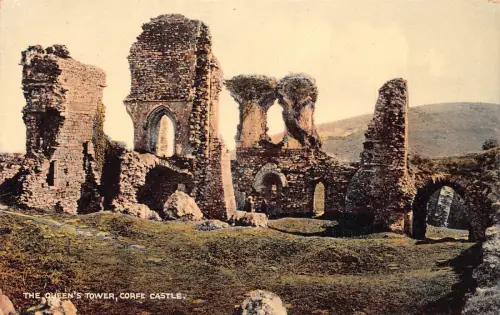A773 England Queen's Tower Corfe Castle Vintage Postkarte