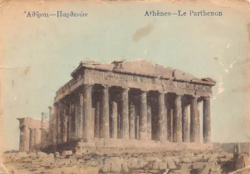 B177 Griechenland Athen Parthenon Vintage Postkarte