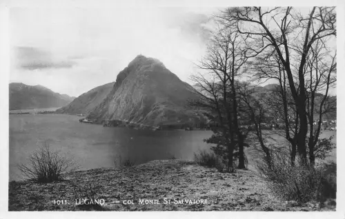 L072 Schweiz Lugano - Col Monte St-Salvatore Berg, See Vintage Postkarte