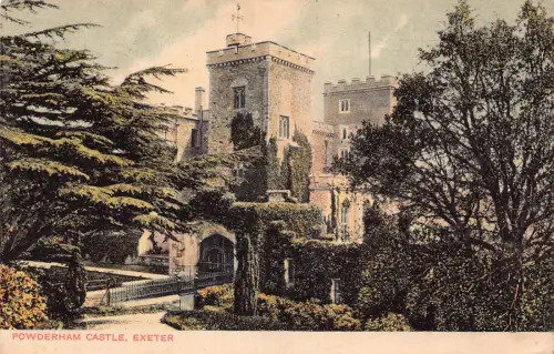 A774 England 1907 Powderham Castle Exeter Vintage Postkarte